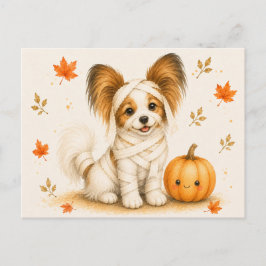 Papillon-mumie Halloween Vykort