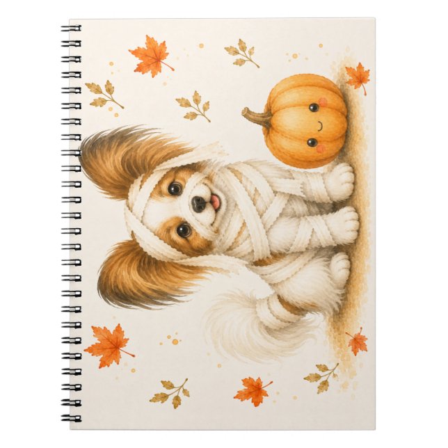 Papillon Mummie Halloween Anteckningsbok (Framsidan)