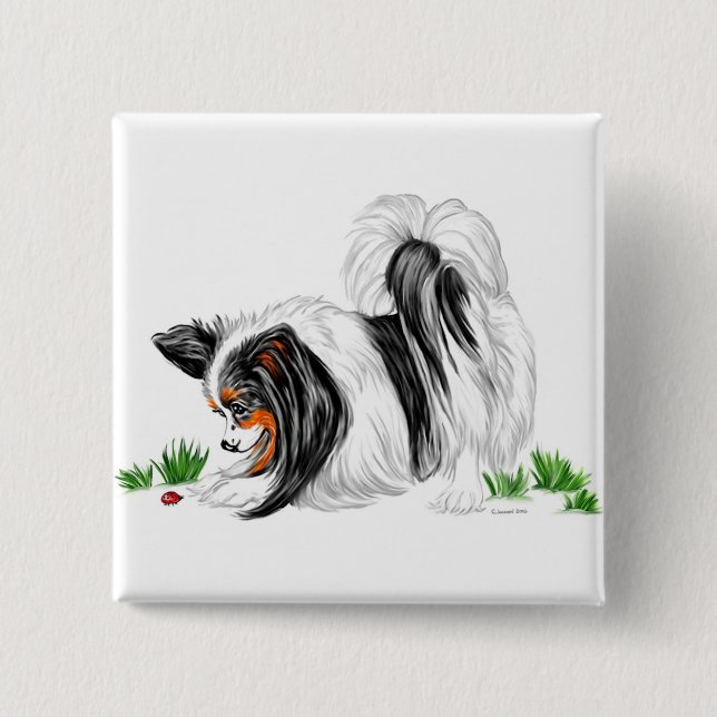 Papillon Nyckelpiga Dreams Knapp (Framsida)