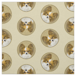 Papillon Painting Lemon and White Original Hund Ar Tyg