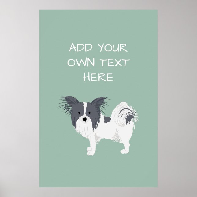 Papillon Personlig Hund Namn Poster (Framsidan)