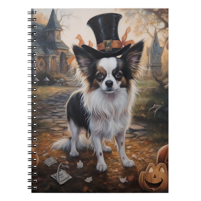 Papillon Pumpa Halloween Skräckinjagande Anteckningsbok (Framsidan)