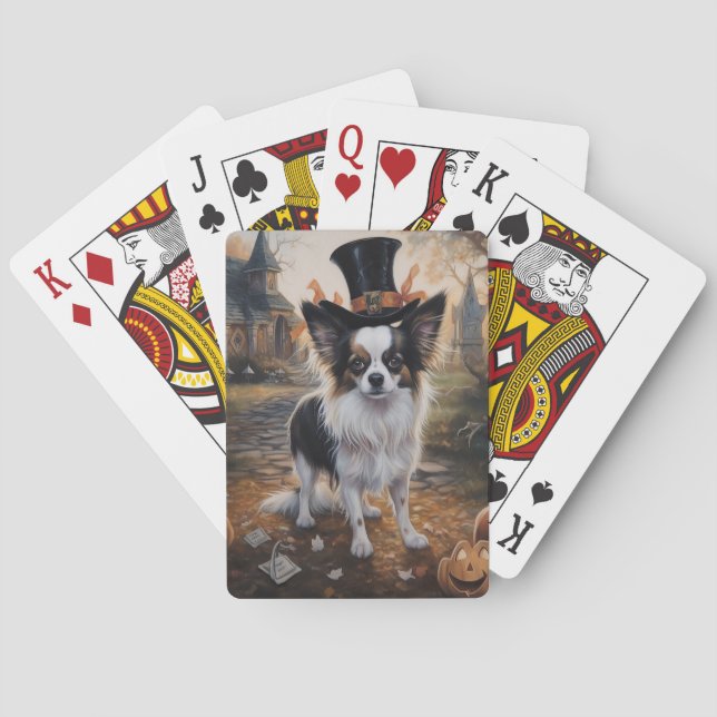 Papillon Pumpa Halloween Skräckinjagande Casinokort (Baksidan)