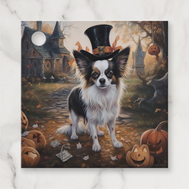 Papillon Pumpa Halloween Skräckinjagande Gåvor Etiketter (Framsida)