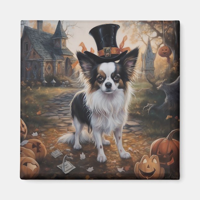 Papillon Pumpa Halloween Skräckinjagande Magnet (Framsidan)