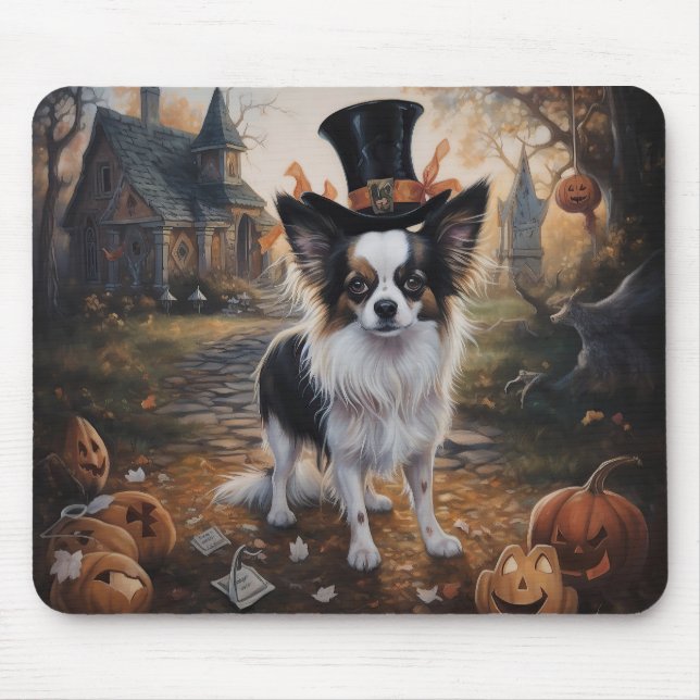Papillon Pumpa Halloween Skräckinjagande Musmatta (Framsidan)