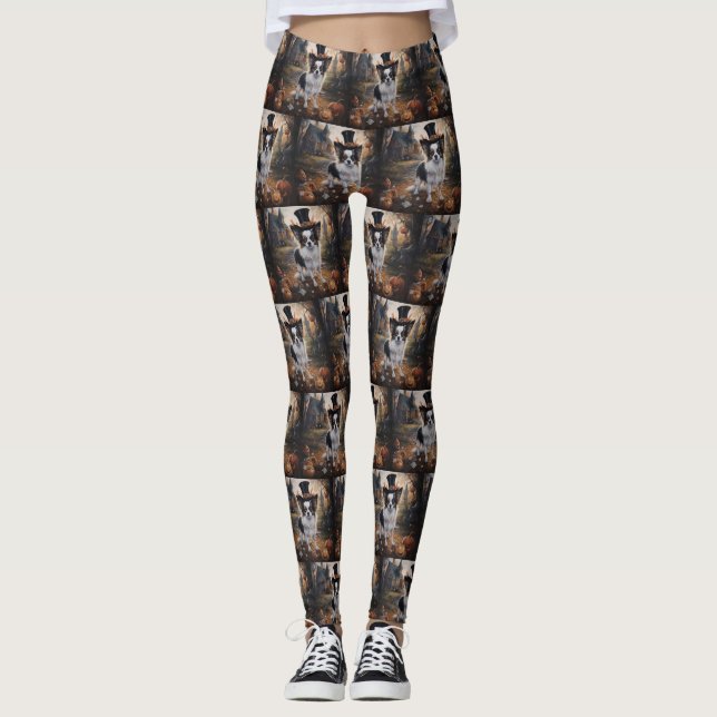 Papillon Pumpkins Halloween Scary Leggings (Framsida)
