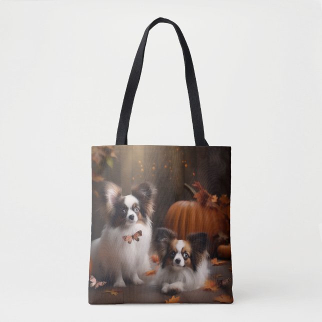 Papillon Puppy Autumn Delight Pumpkin Tygkasse (Framsida)