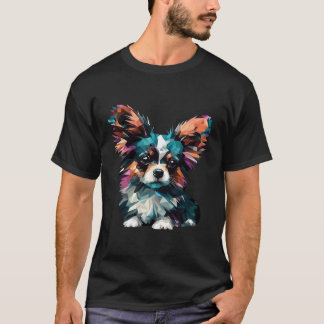 Papillon Puppy Hund Pop Art T Shirt