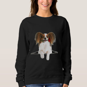 Papillon Ro Zipper Hund Pocket T Shirt