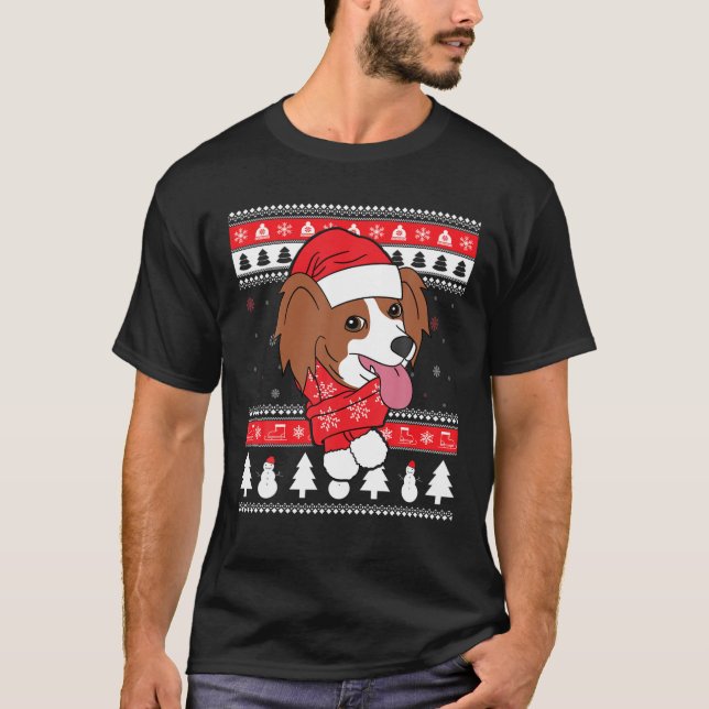 Papillon Rolig hund uggla julgåva T Shirt (Framsida)