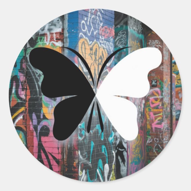 papillon runt klistermärke (Framsida)