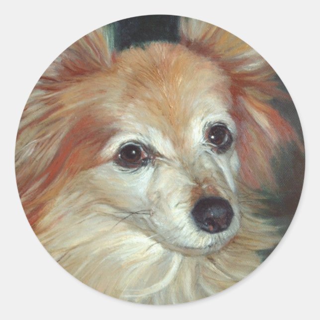 Papillon Runt Klistermärke (Framsida)