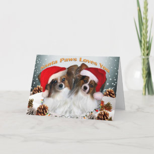 Papillon Santa tafsar kärlekar dig kort