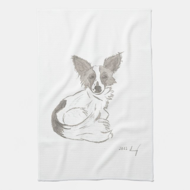 Papillon Sketch Kitchen Towel Kökshandduk (Vertikal)