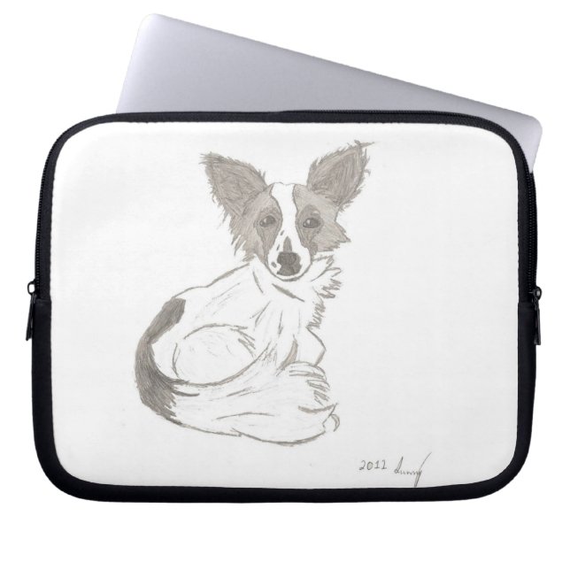 Papillon Sketch Laptop sleeve (Framsidan)