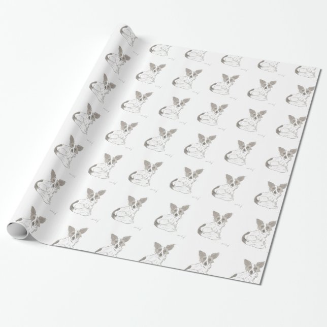 Papillon Sketch Tapet Presentpapper (Utrullad)