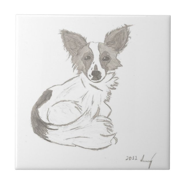 Papillon Sketch Tile Kakelplatta (Framsidan)