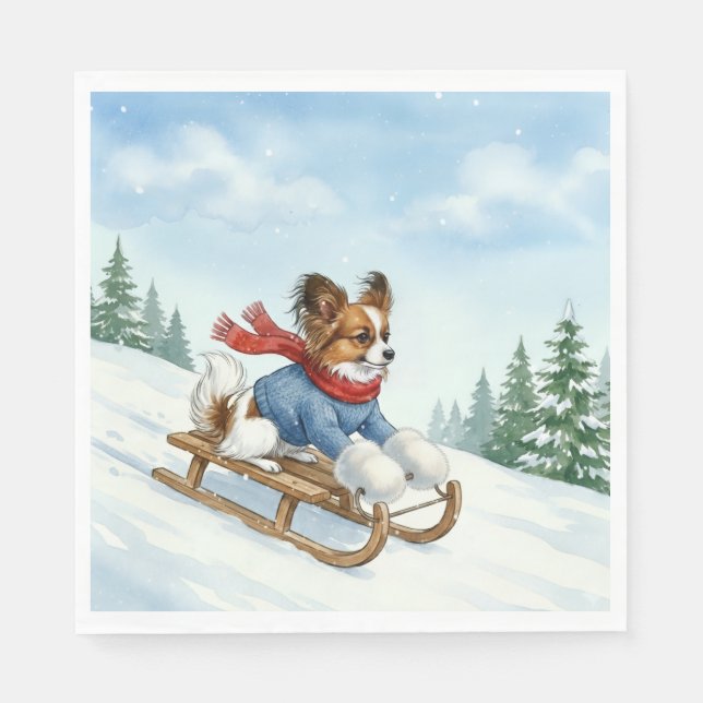 Papillon Sledding, Napkins Pappersservett (Framsidan)