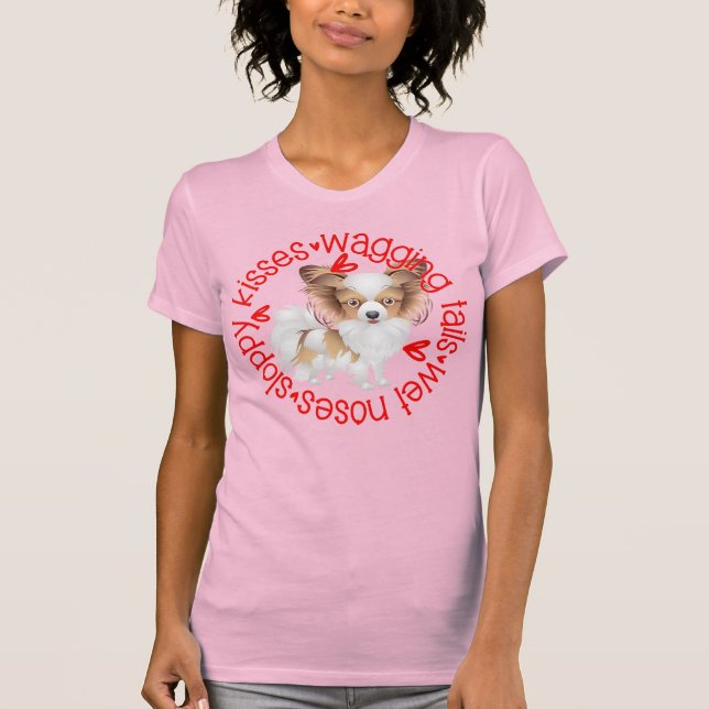 Papillon Sloppy Kisses B&C T Shirt (Framsida)