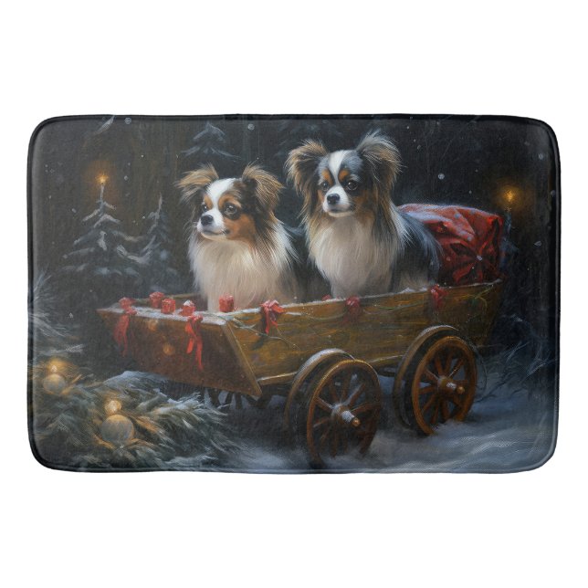 Papillon Snöig Släd Juldekoration Badrumsmatta (Framsidan)
