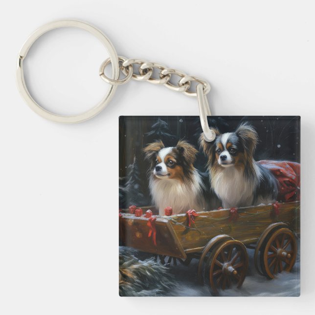 Papillon Snowy Sleigh-juldekretet (Framsidan)