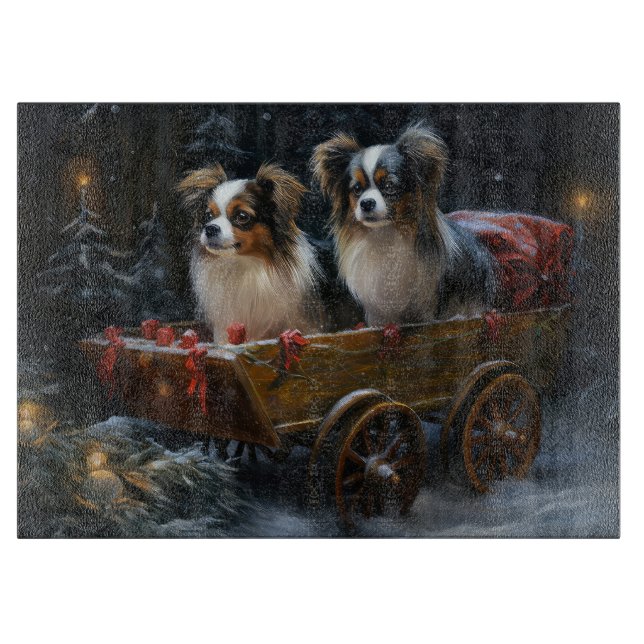 Papillon Snowy Sleigh-juldekretet (Framsidan)