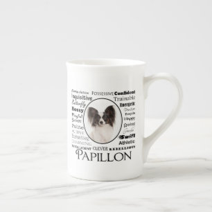 Papillon Traits Bone China Mugg Benporslin Mugg