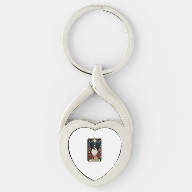 Papillon Twisted Heart Silverfärgad Nyckelring (Framsidan)