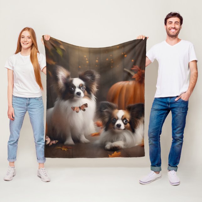Papillon Valp Höstglädje Pumpa Fleecefilt (På plats)