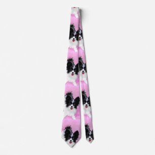 Papillon (vit och svart) - Hund Art Slips
