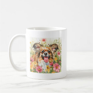 Papillon Watercolor-mugg – Present till hundälskar Kaffemugg