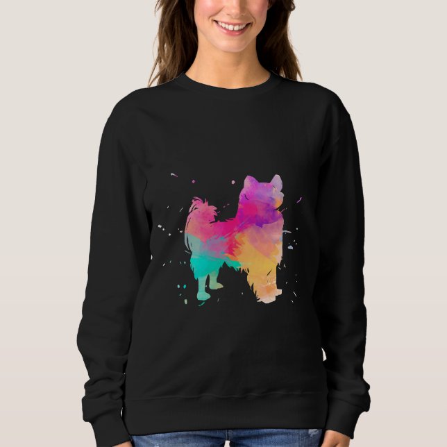 Papillon Watercolor Paint Splat T Shirt (Framsida)