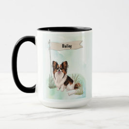 Papillon Watercolor Personalized Dog Mugg