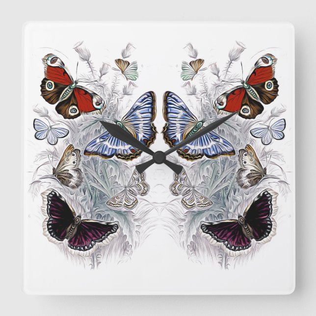 papilloner fyrkantig klocka (Framsida)