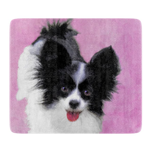 Papillonfärg (vit och svart) - Hund Art (Framsidan)