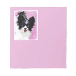 Papillonfärg (vit och svart) - Hund Art Anteckningsblock
