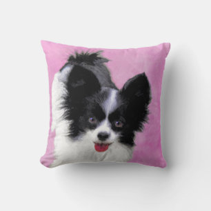 Papillonfärg (vit och svart) - Hund Art Kudde