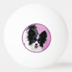 Papillonfärg (vit och svart) - Hund Art Pingisboll