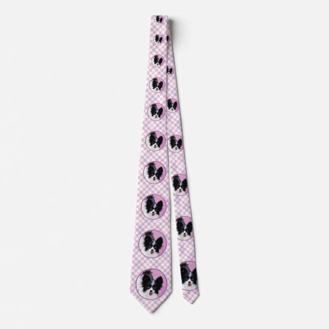 Papillonfärg (vit och svart) - Hund Art Slips (Framsida)