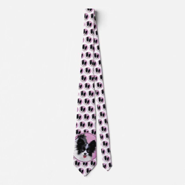 Papillonfärg (vit och svart) - Hund Art Slips (Framsida)