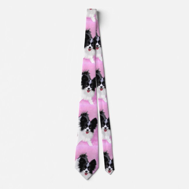 Papillonfärg (vit och svart) - Hund Art Slips (Framsida)