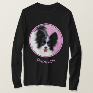 Papillonfärg (vit och svart) - Hund Art T Shirt