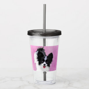 Papillonfärg (vit och svart) - Hund Art Take Away Mugg
