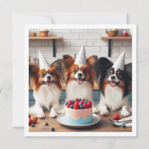Papillonfödelsedagskort, Papillonkort, Papillon Inbjudningar