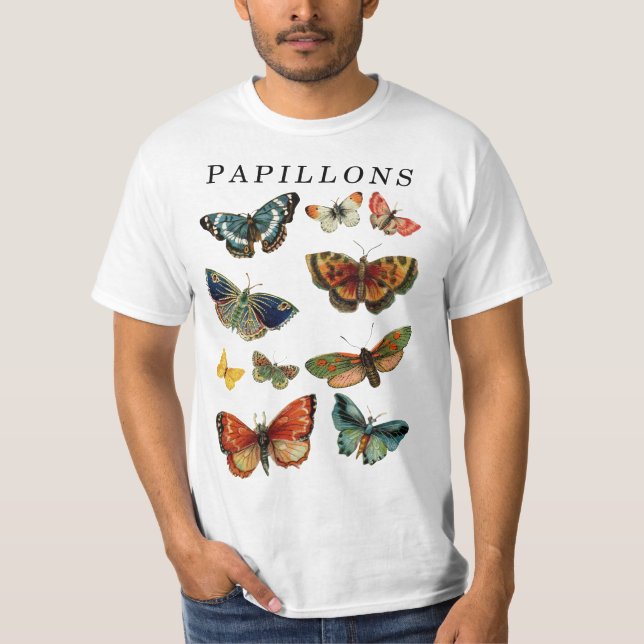 Papillons Butterfly-Vintage T Shirt (Framsida)