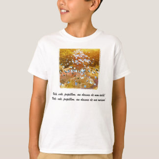 Papillons-/fjärilar - franska barns skjorta t-shirt