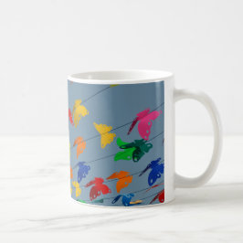 papillons multicolores kaffemugg