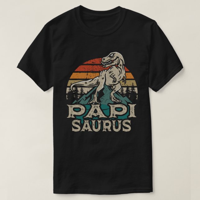 Papisaurus Dinosaur Grandpa Saurus Fars dag T Shirt (Design framsida)