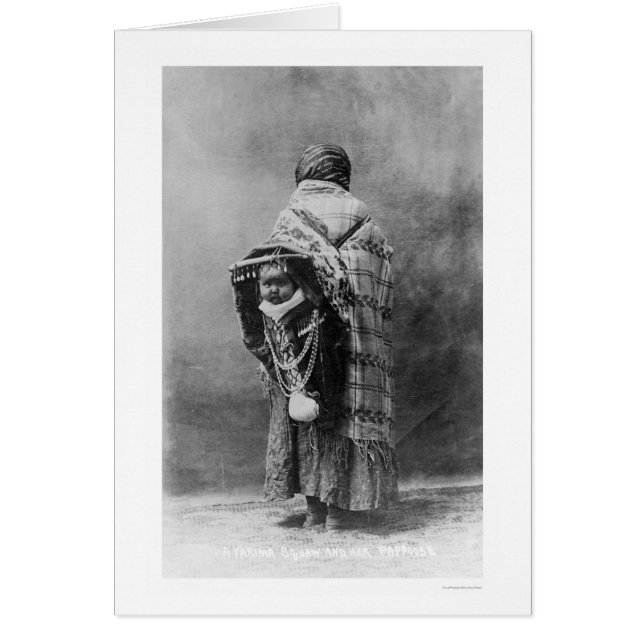 Papoose & Yakama Squaw 1910 Hälsningskort (Framsidan)
